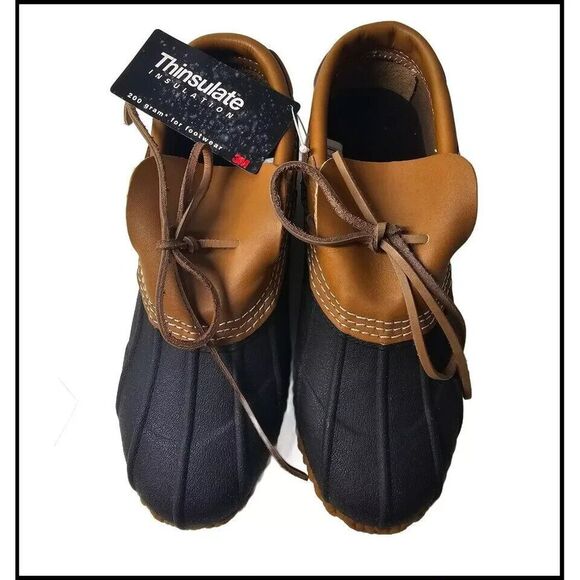 Soggs Thinsulate Men's Slip On Duck 4 Season Water Rubber Boots Size 9 Brown & T - Picture 1 of 5